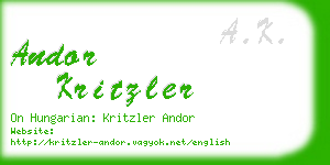 andor kritzler business card